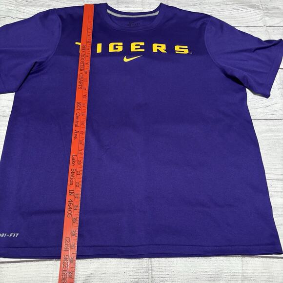 Nike Dri Fit LSU Tigers Mens Size Large T-Shirt Gym Trainer Active - Picture 4 of 8